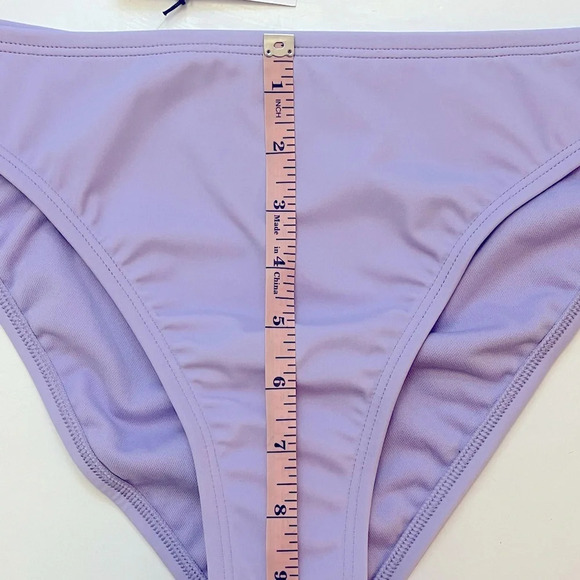 Shade And Shore Low Rise High Leg Bikini Bottoms Extra Cheeky Purple NWT‎ XL - Picture 7 of 10